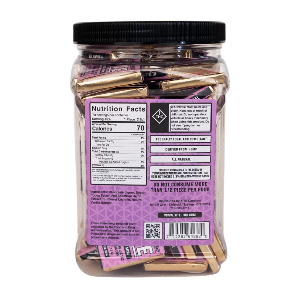nutrition info for dark chocolate minis by xite