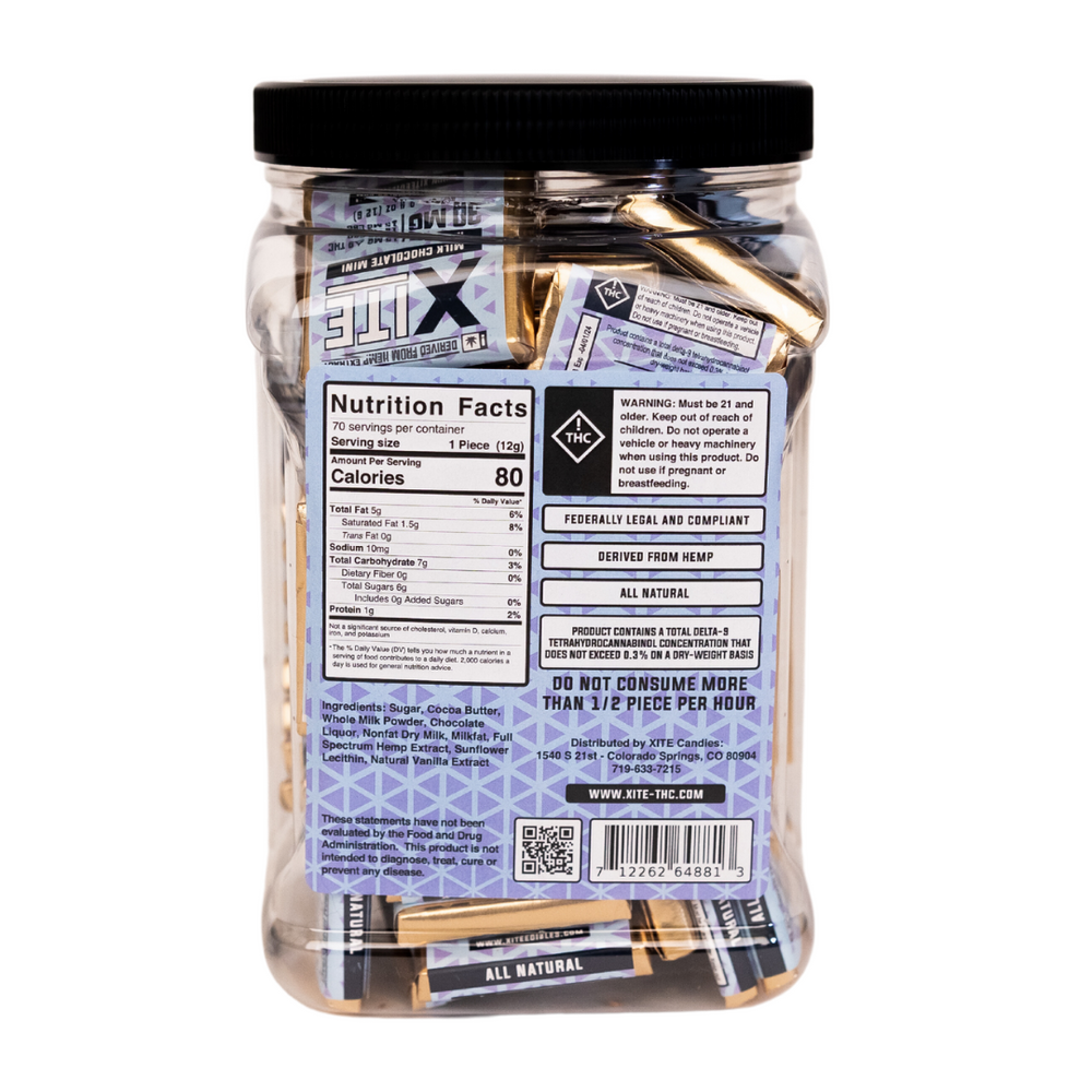 nutrition info for milk chocolate minis by xite