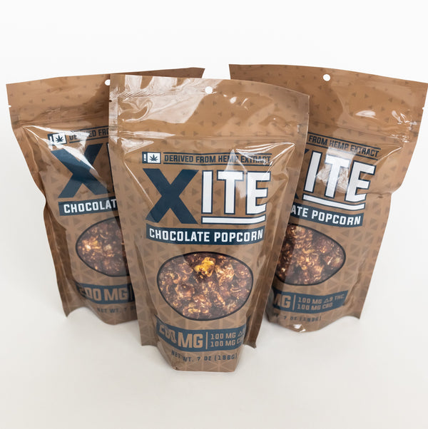 3 bags of 200mg chocolate popcorn by xite